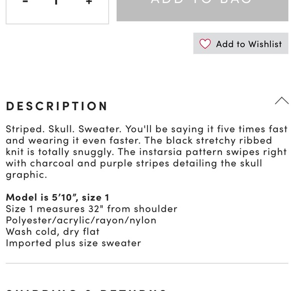 Torrid striped skull tunic sweater size 2X - Picture 4 of 4